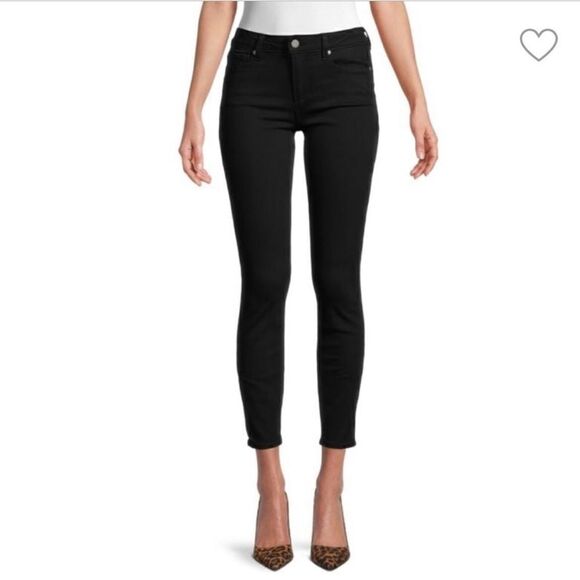 PAIGE Verdugo Skinny Ankle Jeans Petite Black Overdye - Picture 1 of 12